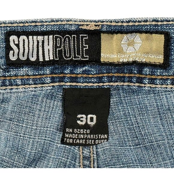 Y2K Southpole Denim Jeans Mens 30 Grunge Baggy Skater Pants Wide Leg 32x30 VTG - Picture 4 of 14